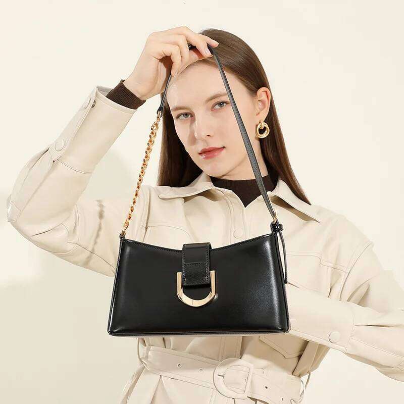 Designer Bags Vintage Female Genuine Leather Chain Shoulder Bags For Women 2025 Designer Crossbody Purse Underarm Ladies Handbags Luxury Bag