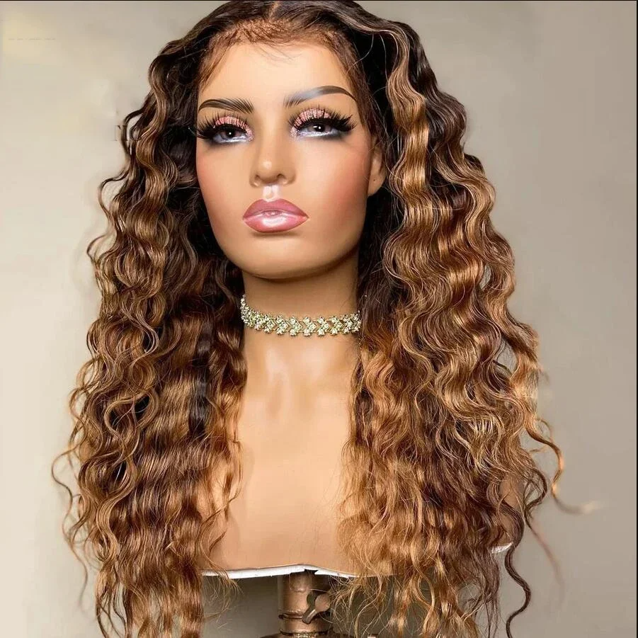 30 Inch Lace Front Wig Human Hair for Black Women 180% Density HD Transparent 13x4 Deep Wave Lace Front Wigs Synthetic Pre Plucked Wet and Wavy