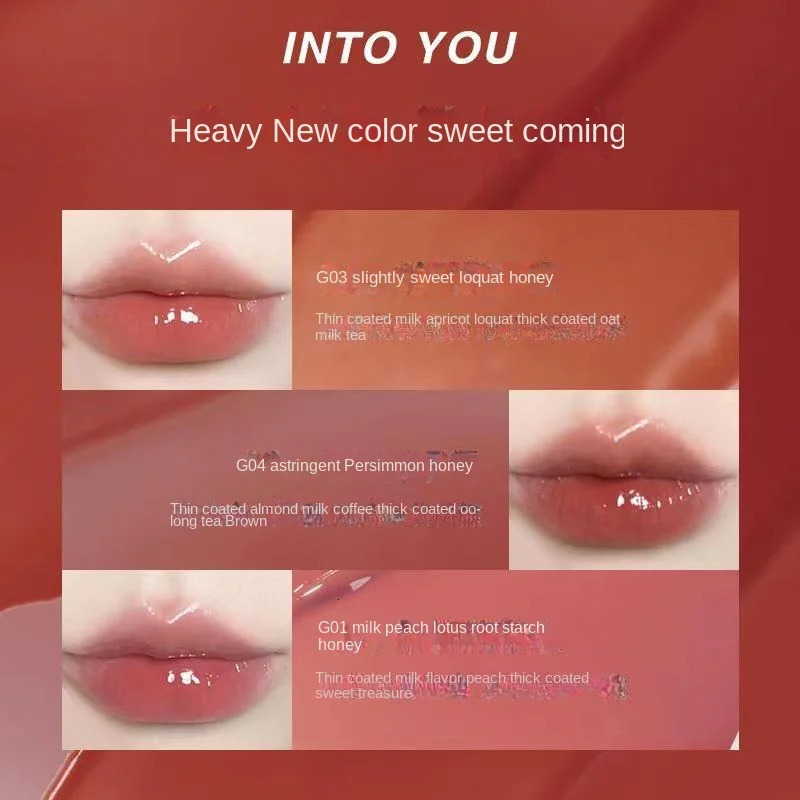 INTO YOU Syrup Glossy Lip Tint Liquid Lipstick Glossy Lip Cosmetics Lip Balm Lip Tint Glossy Lipstick Makeup 250812