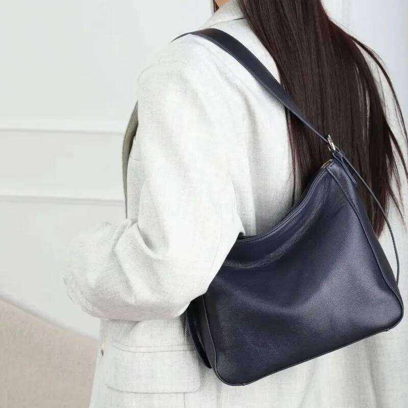 City Bag Natural Cow Leather Square Handbag - Crossbody Bucket Style, High-Quality Women's Shoulder Bag, Practical & Luxurious Hobo Bag