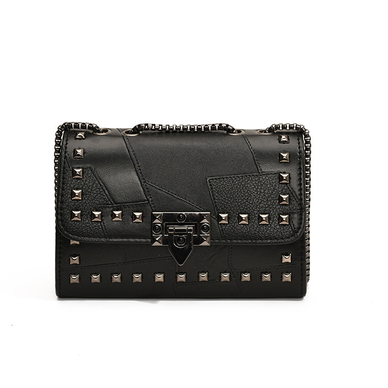 Luxury Brand Designer Bag Single Shoulder Bag Chain Rivet Lock Casual Versatile Underarm Bag Simple Texture Commuter Motorcycle Style Bag For Women