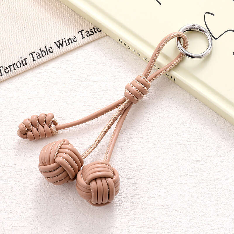 Bag charms New Two-tone Leather charm Rope Women Ball Sweet Versatile Bag Pendant Women's Phone Decoration