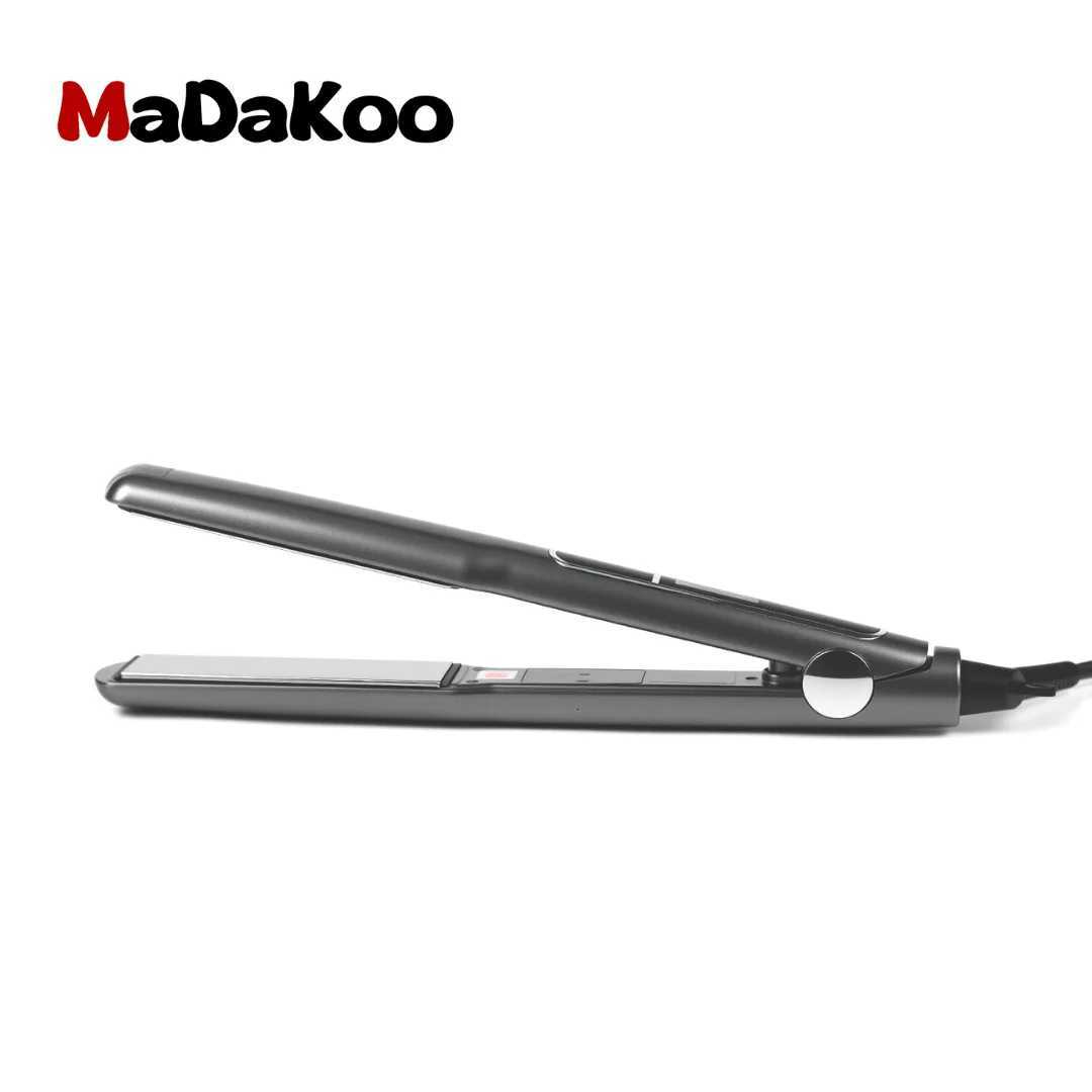 Madaco Titanium Hair Straightener Professional Heat Protectant Styling Tool with Ceramic Plates Adjustable Temp Fast Heat-Up W250814
