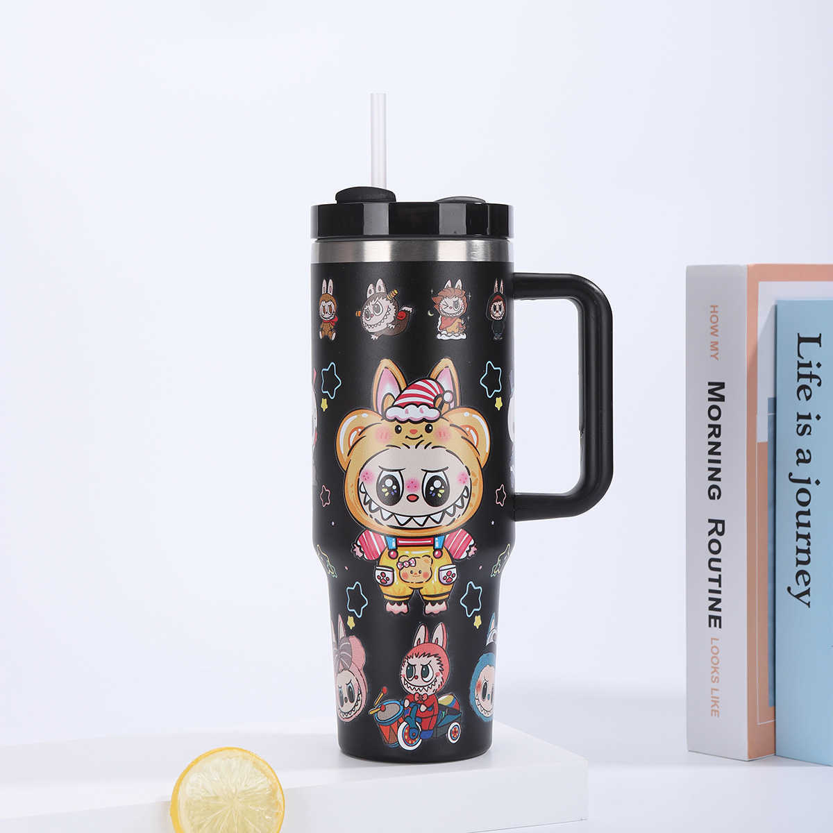 New Labubu Stainless Steel Car Insulated Water Bottle 40oz With Handle Ice Preservation Beverage Container Anime Themed X250612