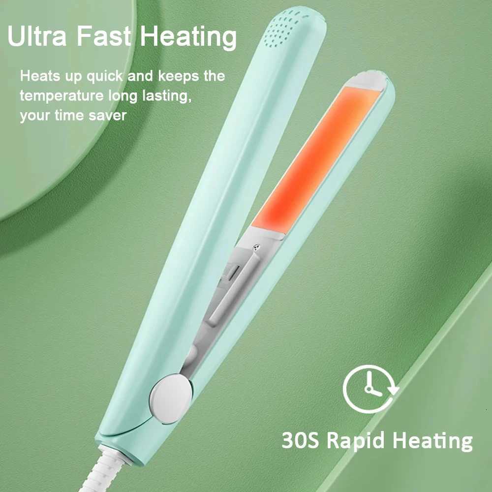 Portable Mini Hair Straightener Flat Iron Hair Curler For Men Women Short Hair Wave Hairstyling Dual Voltage Straightening Irons W250814