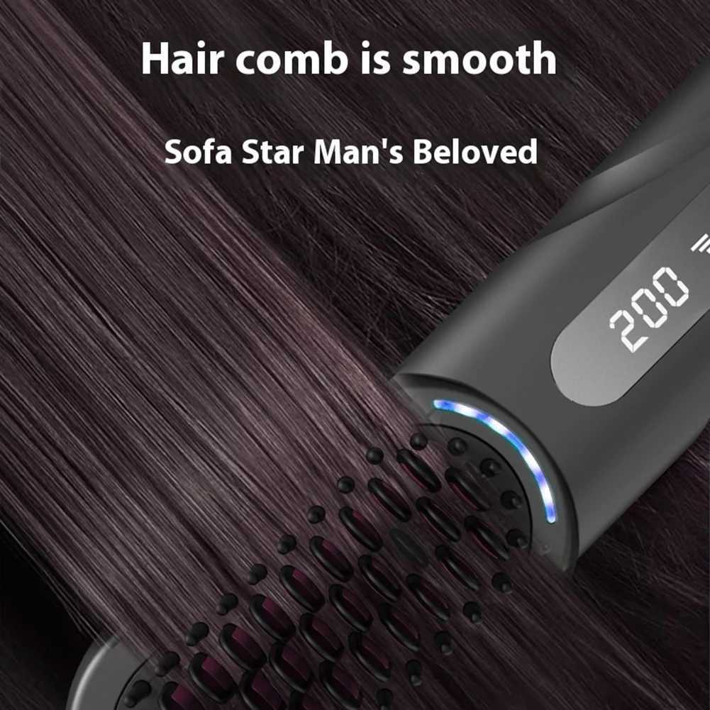 ionic Hair Straightener Brush Anti-Scalding Detangling Comb for Daily Use W250814