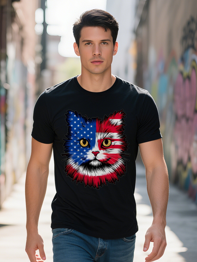 Casual Round Neck T-Shirt Print Design Men's Top a Gift for Men 1f05a