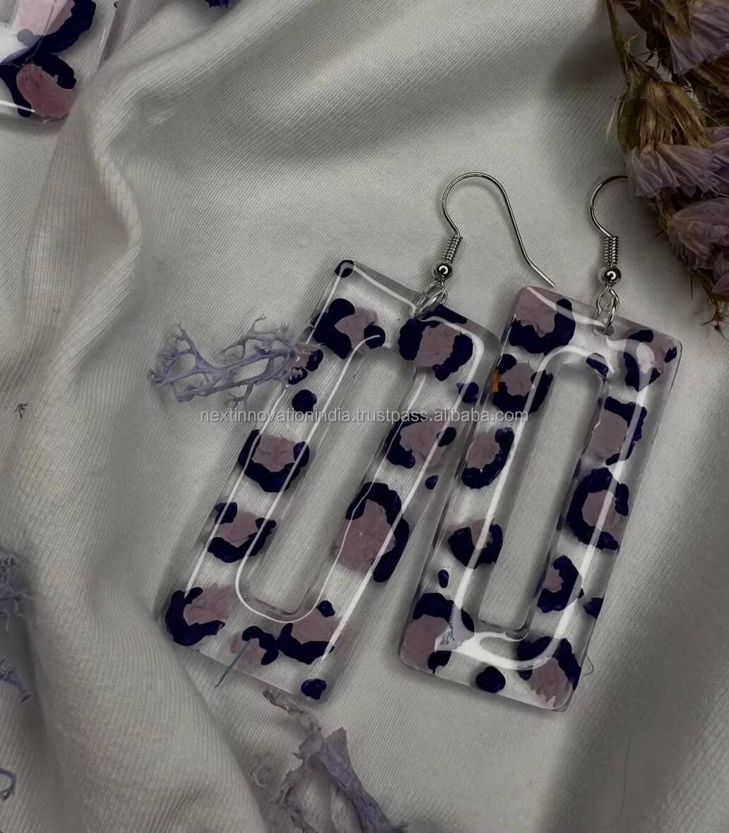 Transparent Shape Jewelry Exaggerated Colorful Acrylic Resin Big Hoop Earrings for Women