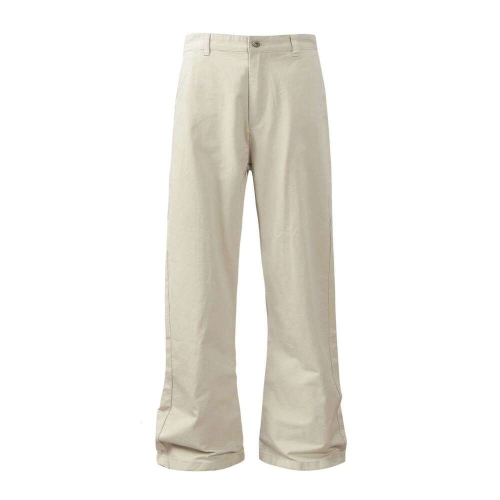 American Style Simple Curved Splicing Scimitar Long Unisex Loose Versatile Casual Flared Pants B5