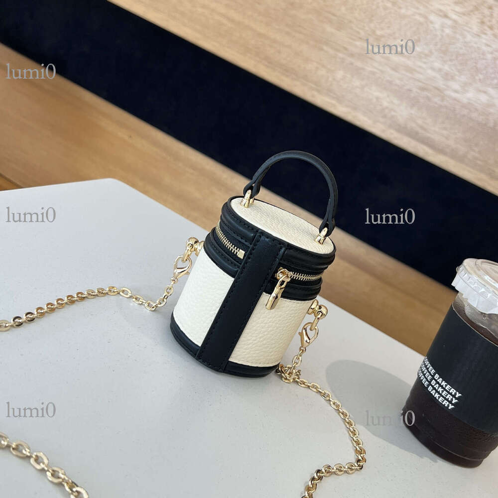 Donkey House Same Style Fortune Mini Bucket First Layer Cowhide Exquisite Coin Purse Red Fashion Earphone Storage Bag