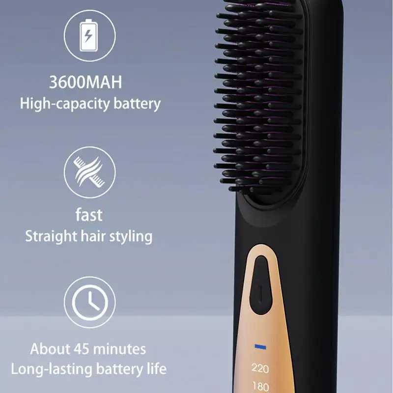 Hair Straightener Brush Styling Straightening Smoothing Comb Hair Straightener Heat Pressing Combs for Women Girls Family W250814