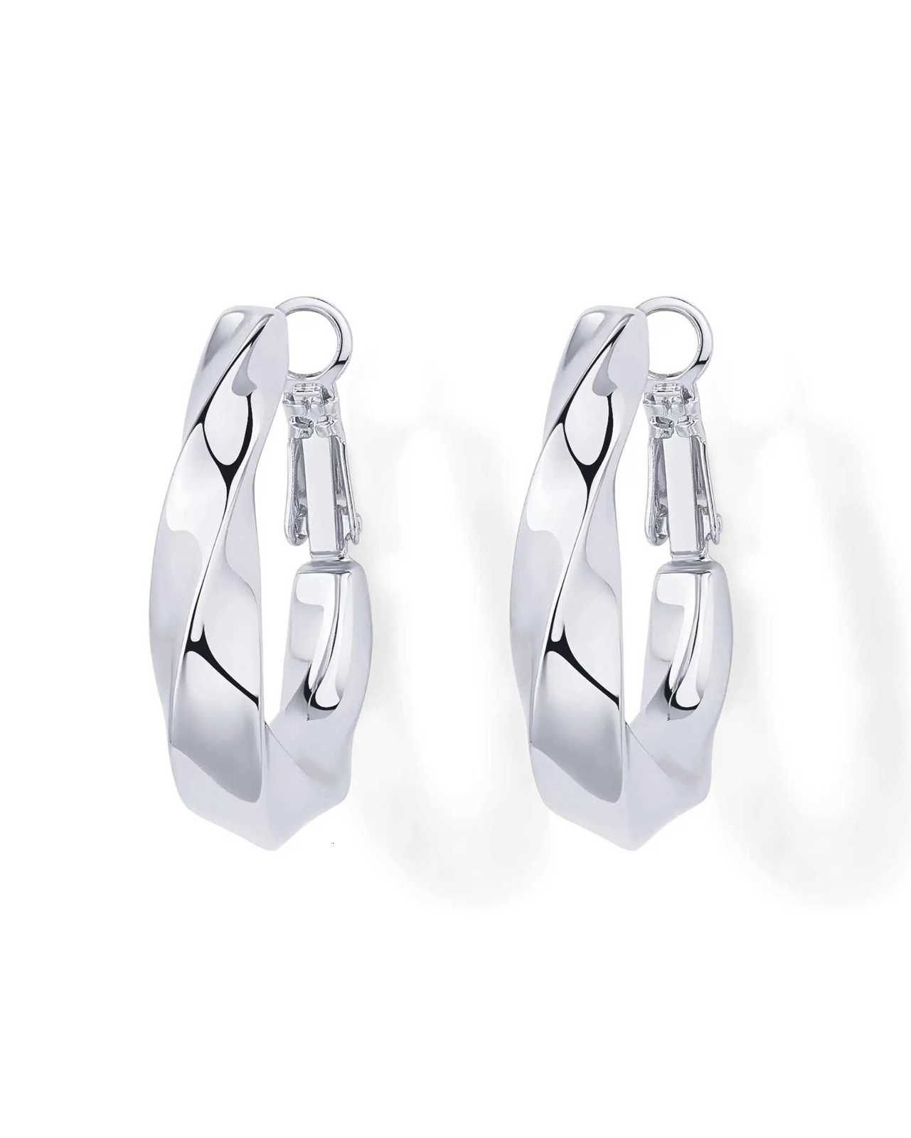 Shevalu Women Geometry Design Hoops Earrings High Quality 14K Gold Plated 925 Sterling Silver Post Chunky Twisted Huggie Earring XJ250814