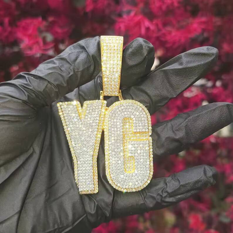 EAST Custom Necklace Sterling Sier VVS Moissanite Dia Pass Test Iced Out Letter Pendant Jewelry