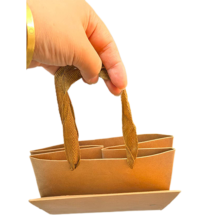 260g Kraft Paper Handbag Gift Custom Red Wine Tea Clothing Packaging Bag