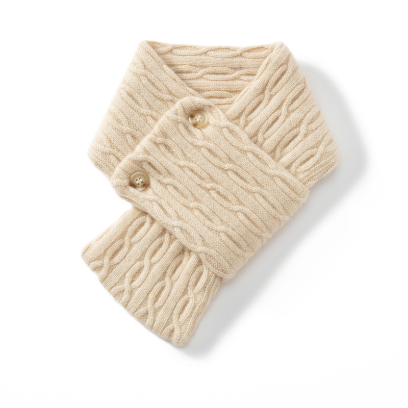 K1658 Cashmere scarf for men and women autumn and winter 2024 new style warm thickened small scarf cross neck cover fake collar