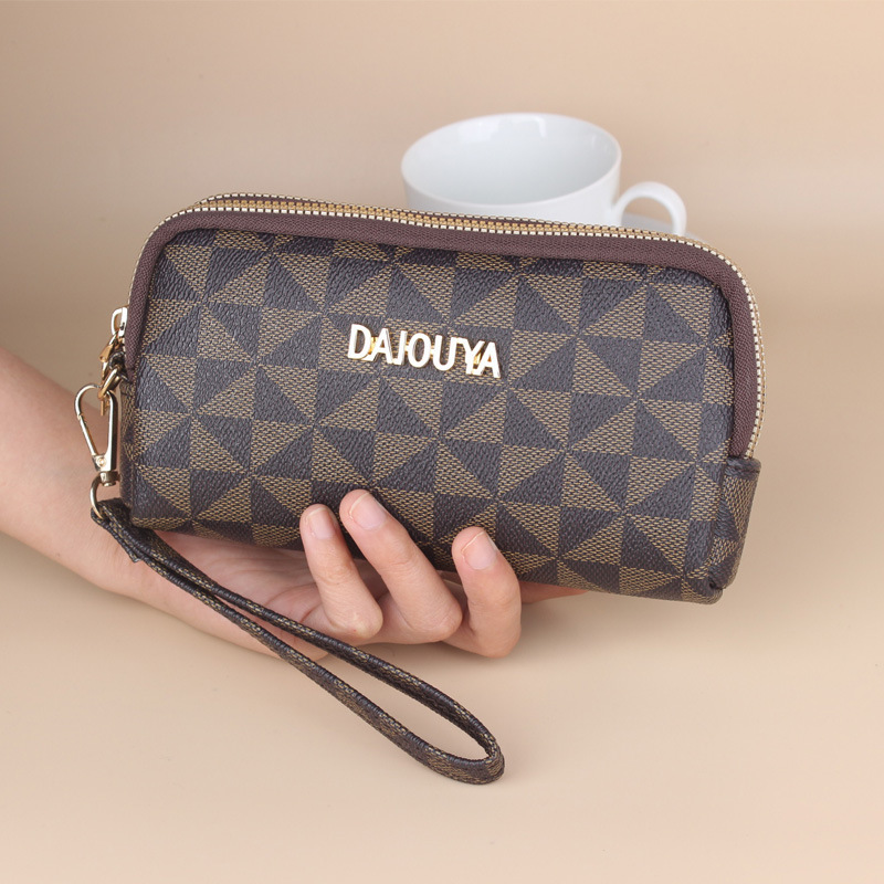 Luxury Brand Designer Bag 2025 New Korean And Japanese Style Wallet Double Zipper Old Flower Clutch Women's Long Phone Bag Fashion Coin Purse