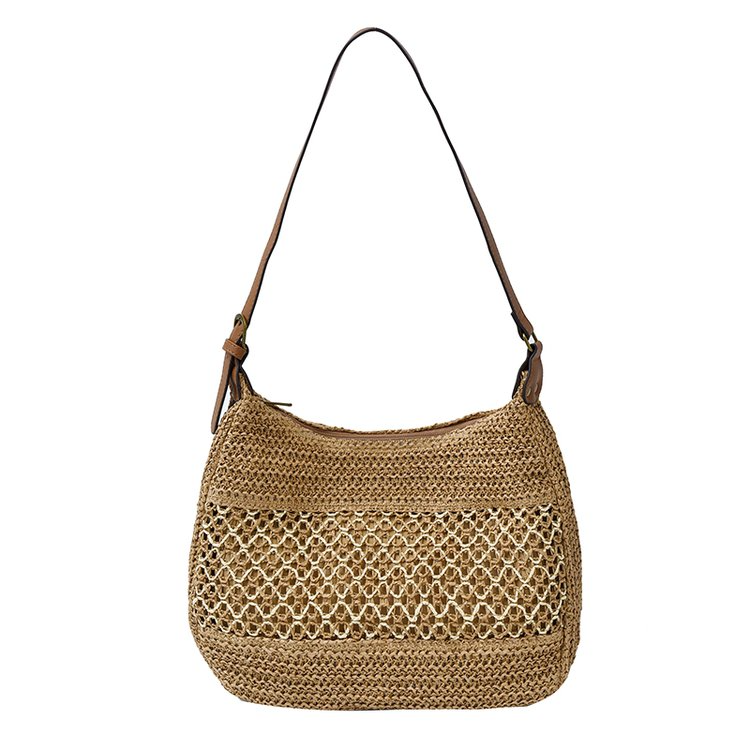 stylish multifunctional crescent shoulder tote elegant weave design easytocarry