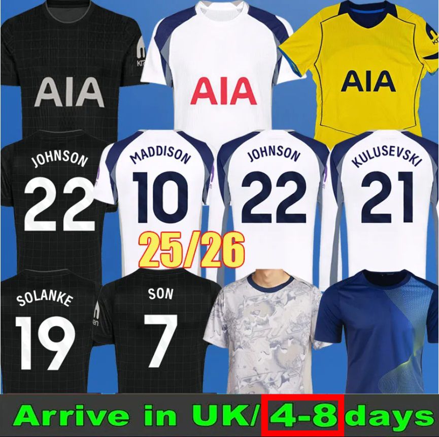 Child 25 26 Zoon Richarlison Soccer Jerseys 2025 2026 Home Away voetbalshirt Vicario Kulusevski Solanke Werner van de Snake Tottenaham yellow black Players Men
