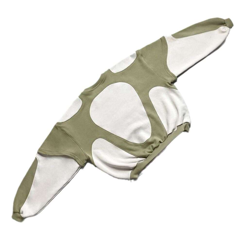 Autumn and Winter New Color-Block Patchwork Crew Neck Long Sleeve Hoodie Couple Street Style Printed Sweatshirt