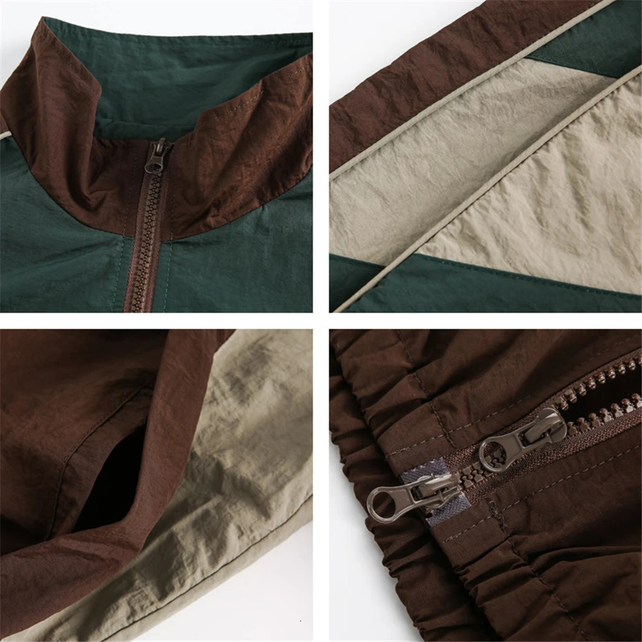 Vintage Patchwork Jackets Windbreaker Men Harajuku Casual Outdoor Jacket Mens Clothing Streetwear Hip Hop Spring Jackets 250813