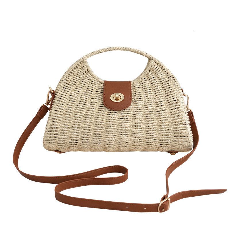 Luxury Brand Designer Bag Beach Vacation Style Beach Bag Summer New Artistic Retro Woven Bag Handheld Shoulder Crossbody Bag With Handle For Women