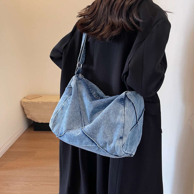 New Korean Lazy Style Bags Designer Women Denim Elegant Large Capacity Shoulder Pillow Women's Commuting Crossbody Bag