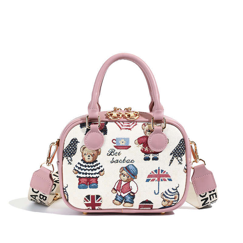 New Bear Beibao Embroidery Crossbody Fashionable Internet Celebrity Shoulder Bag High Quality