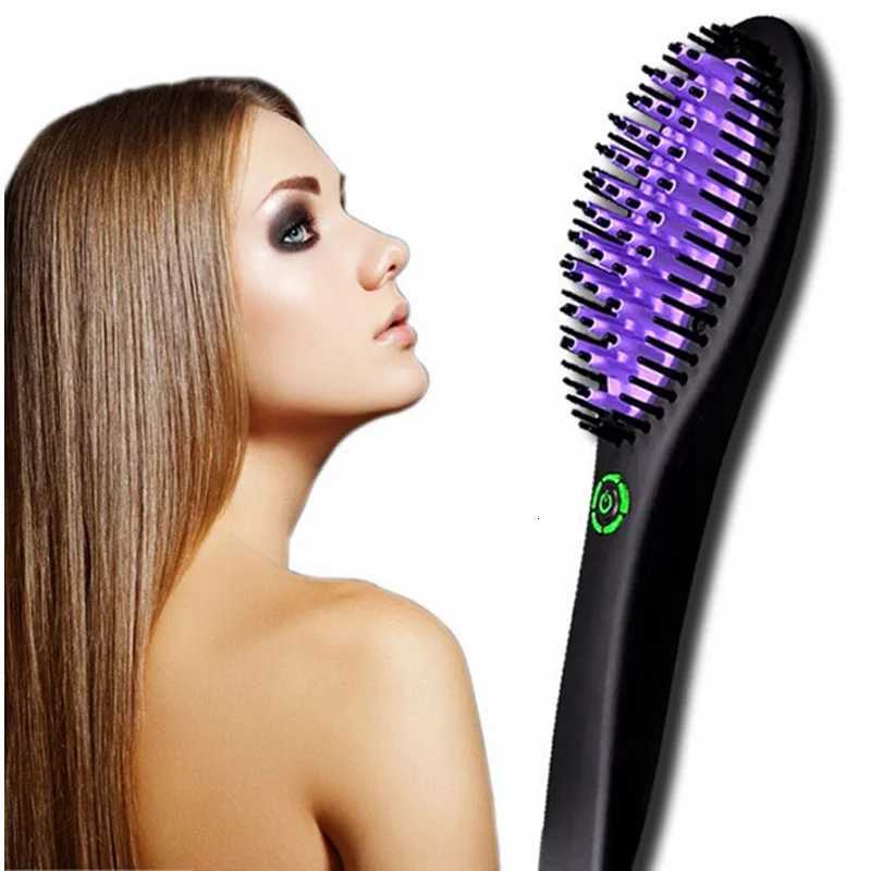 Electric Ceramic Anti-Scald Hair Brush Straightener Comb PTC Fast Heating Straight Hair Straightening Curling Brushes W250814