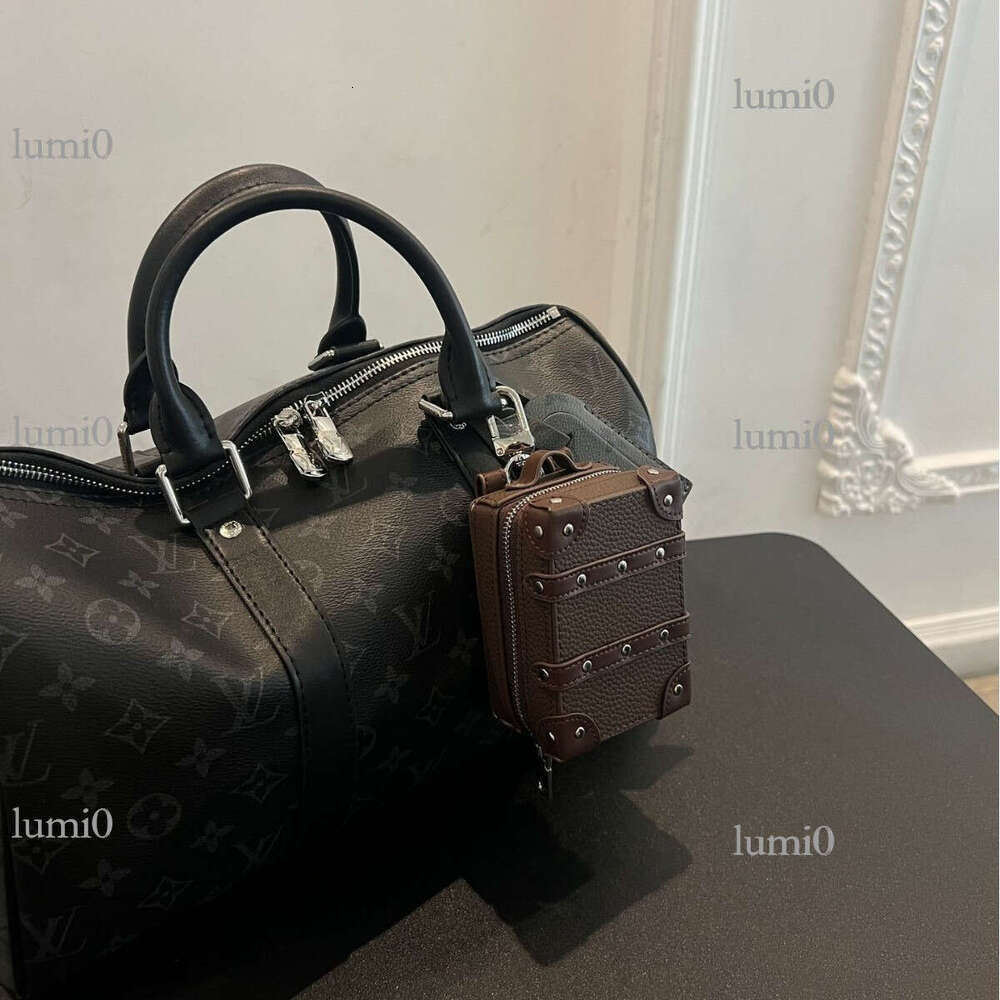 New Box Bag Pendant Keychain Zipper Accessories Wear-Resistant Leather Square Clip Ins