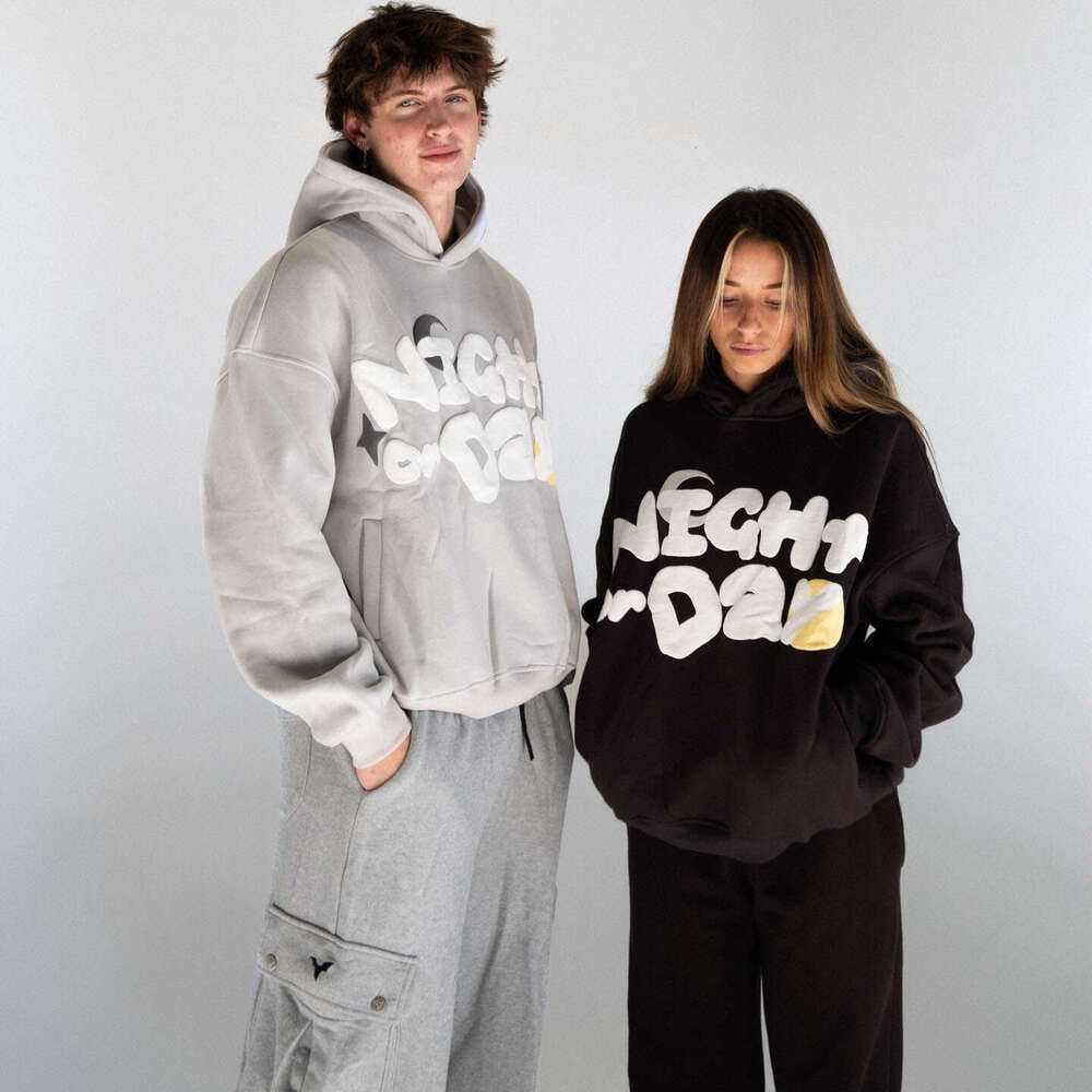 Simple Loose Versatile Hoodie Personality Foam Men and Women Pullover Sweatshirt Sweatpants