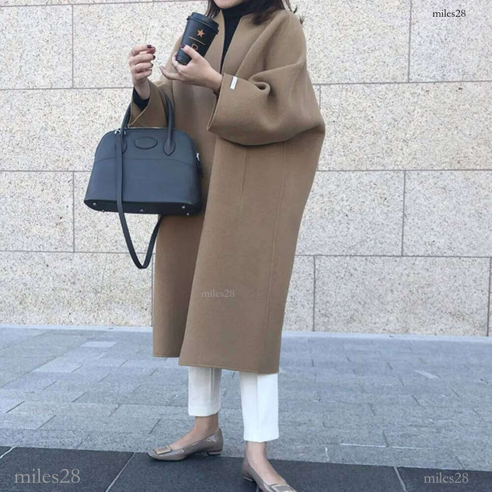 minimalist korean oversized long coat women autumn winter wool blend overcoat streetwear elegant female woolen jacket coat 2020 LJ201201