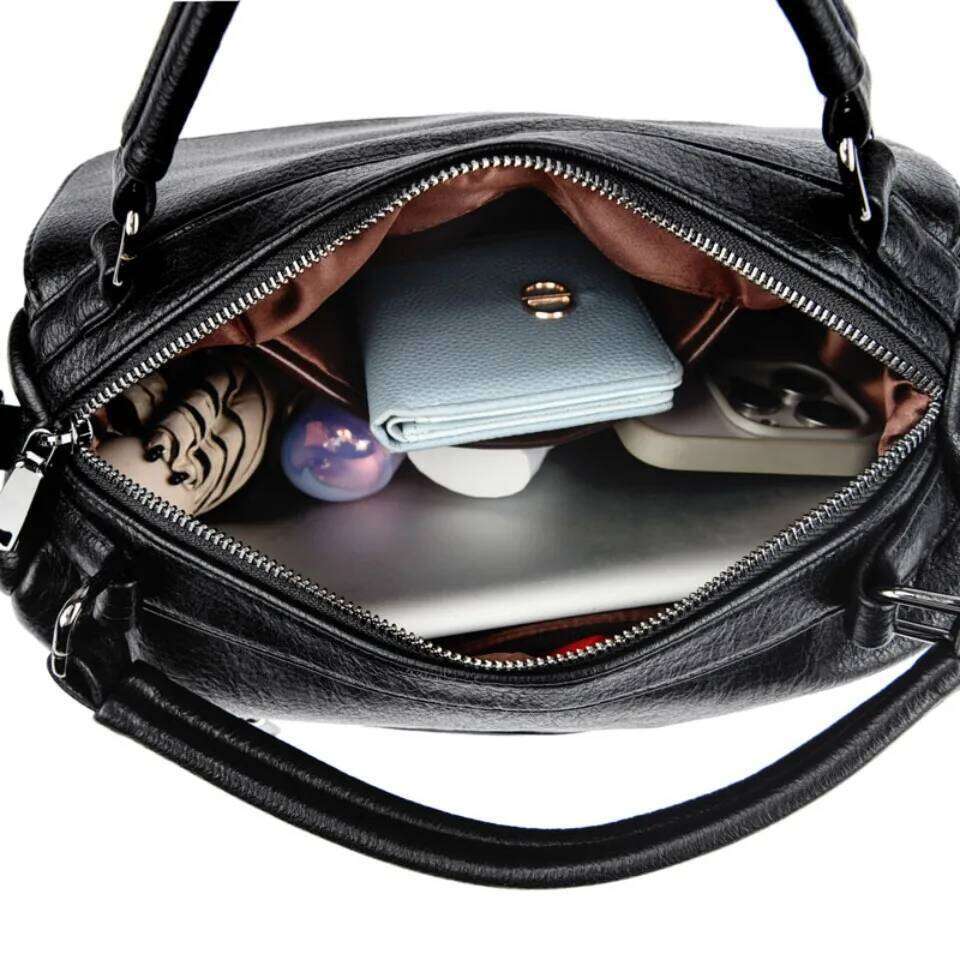 Women s Casual Tote Soft Leather Handbag Designer Shoulder Crossbody Hand Bag Ladies Doctor Shopping Sac a main bag