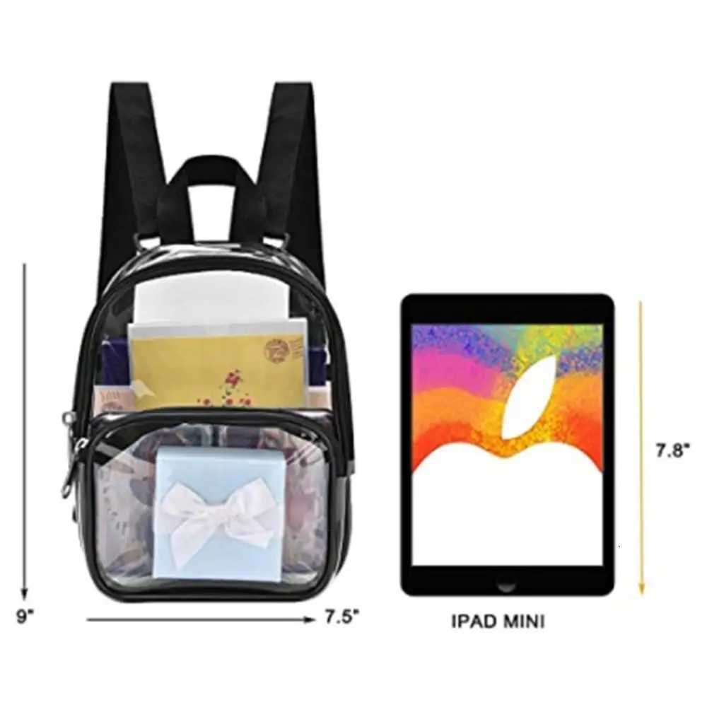 Summer New Fashion Transparent PVC Backpack Women Travel Knapsack Student School Bags Small Handbags Casual Mini Backpack XJ250814