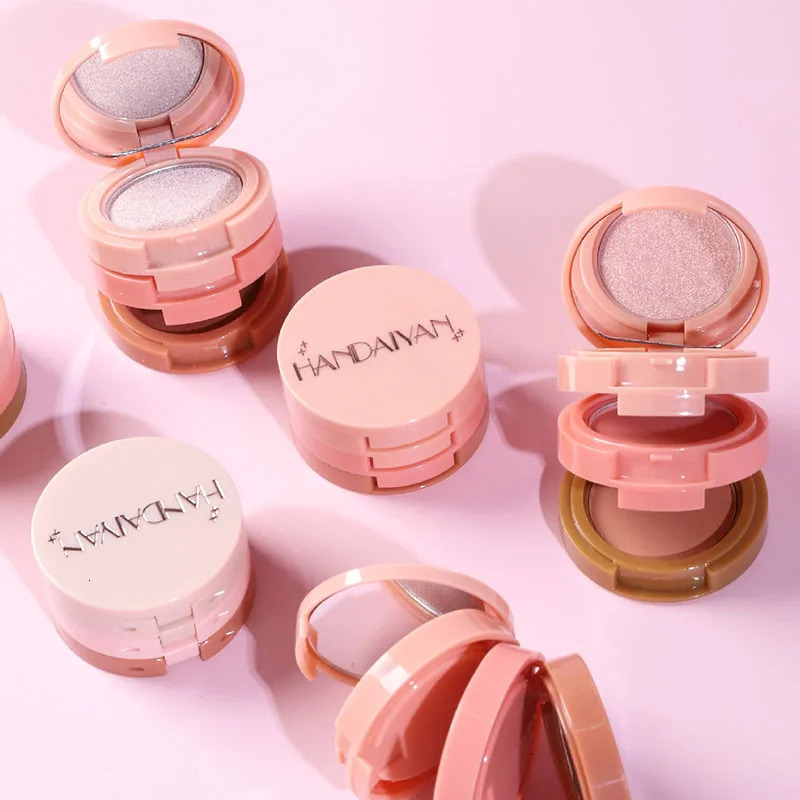 3 In 1 Matte Highlighter Contouring Blush Palette Pearly Shiny Eyeshadow Multifunctional Face Makeup Palette Female Cosmetic 250813