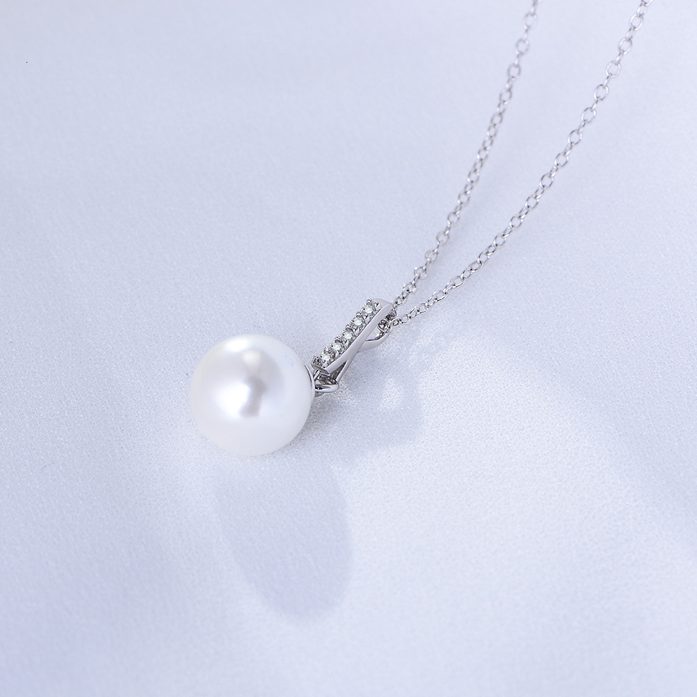 Simple Fashion Zircon Pendant Accessories Pure Sier Pearl Necklace for Women Ins Collarbone Neck Chain Jewelry Jewelry for Women