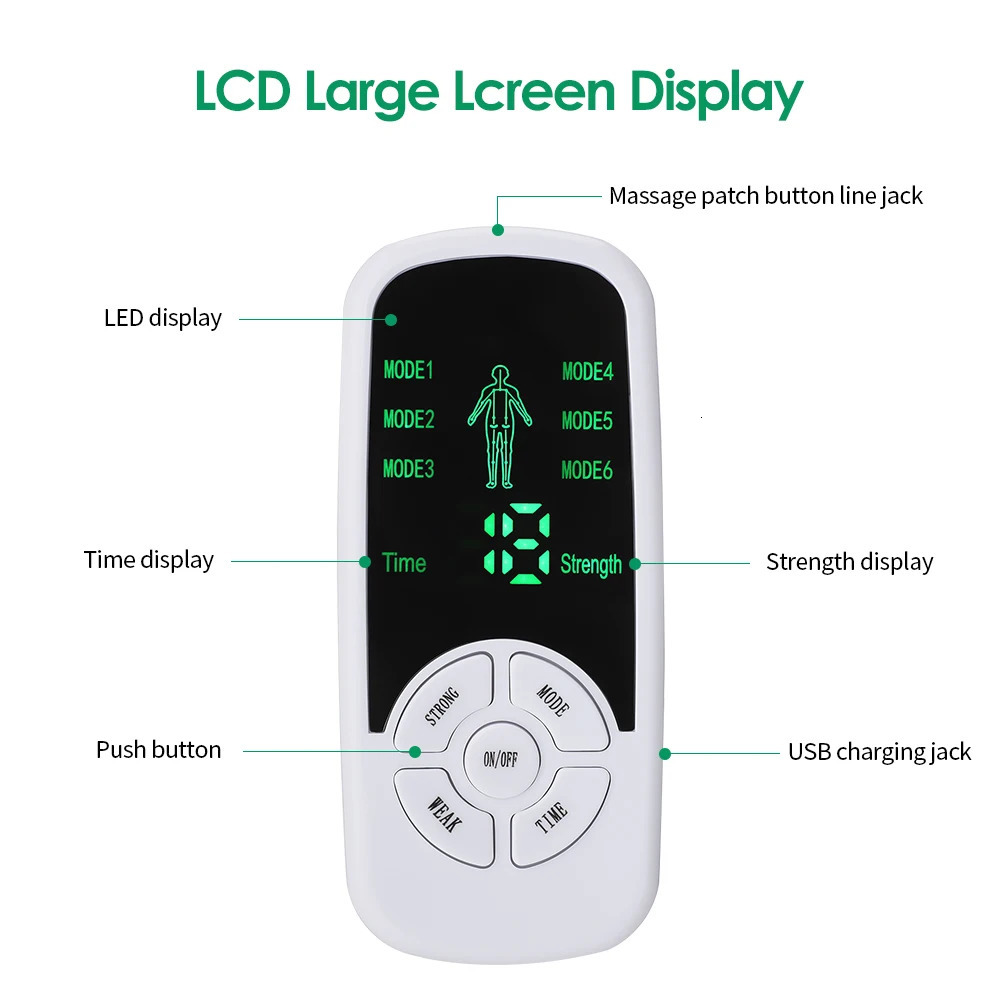 EMS Electric Muscle Stimulator 6 Modes Tens Unit Machine Meridian Physio Pulse Abdominal Prostate Body Massager 250812