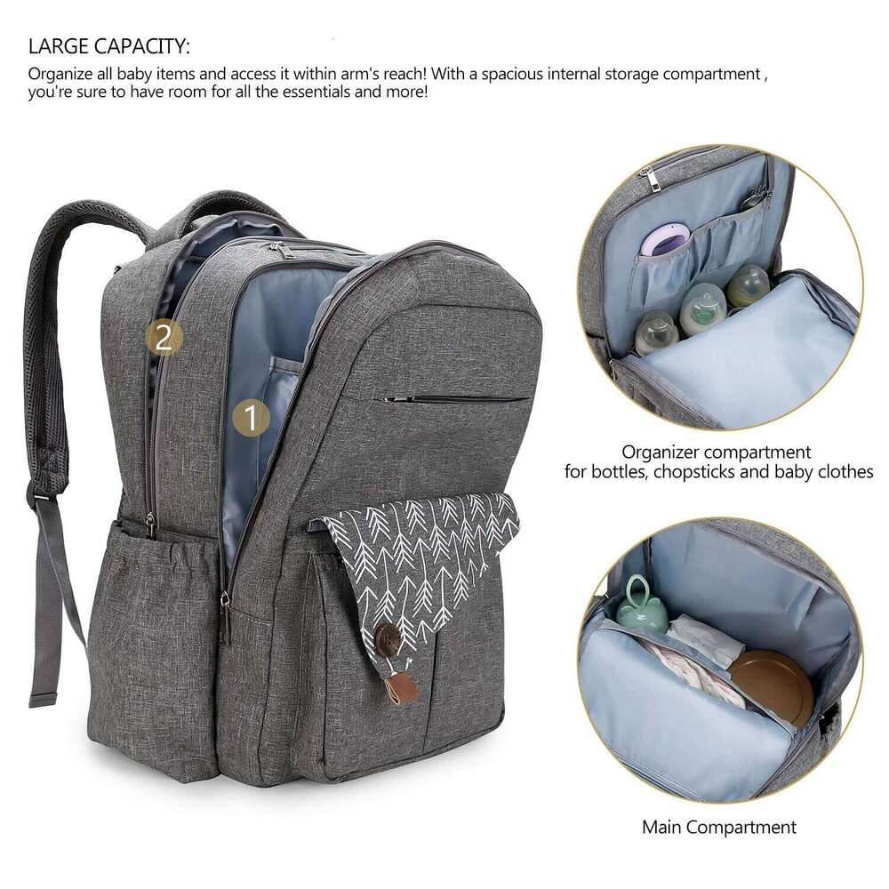 Backpack, Baby Bag, Multifunctional Water-Travel Large Diaper Bag Backpack