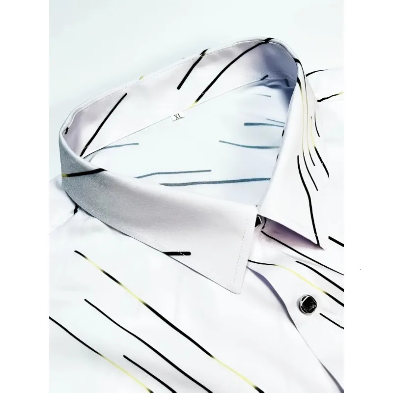 FGKKS Men Shirt Fashion Long Sleeve Trending Man Printed Smart Casual Elastic Four Season Male Business 250808