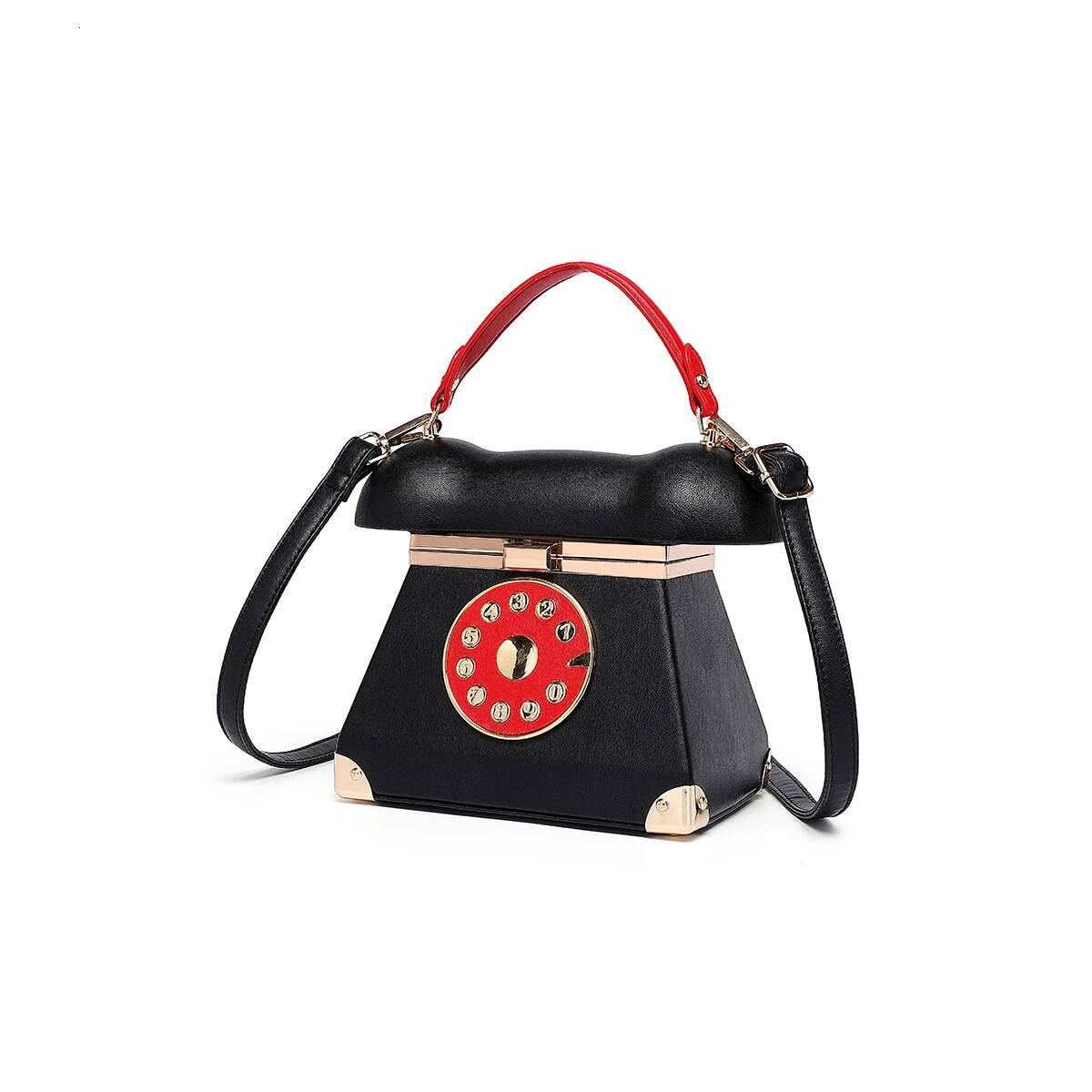A niche, light , retro women's bag that is fashionable and versatile, an old-fashioned landline phone design handbag high-quality