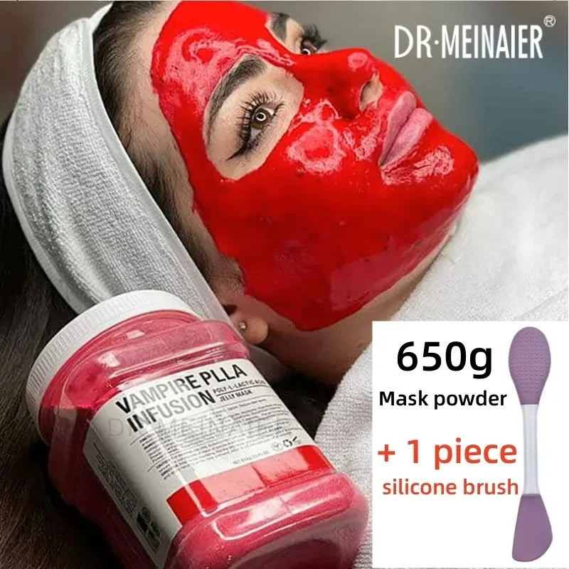 650g Chamomile Hyaluronic Acid Facial Moisturizing Mask Powder with Silicone Brush Increasing Skin Elasticity Rose Jelly Mask 250807