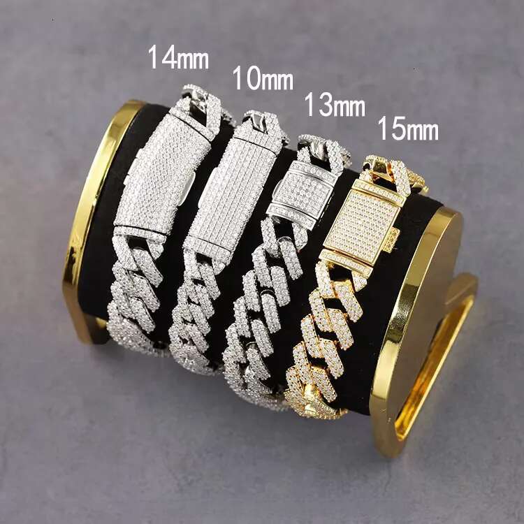 RTS 6-15mm VVS dia moissanite Necklace S Sier GRA Moissanite Cuban k chain fine jewelry necklaces