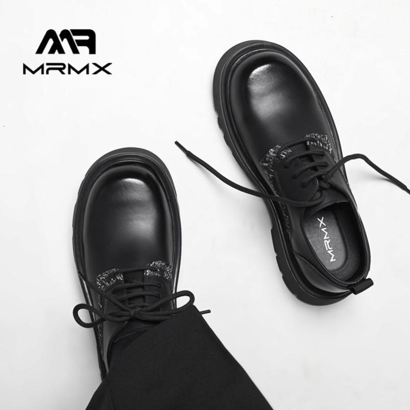 2025 New Derby Thick Sole Height Increasing Men's Trendy High-End British Style Round Toe Casual Leather Formal Groomsmen Shoes