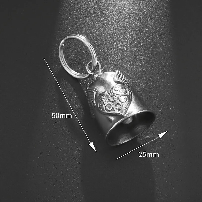 Vintage Punk Love Angel Wings Bell Pendant Motorcycle Bell Necklace for Men Motorcycle Riding Amulet Accessory Jewelry 250812