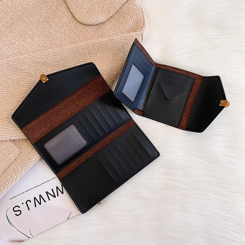Luxury Brand Designer Bag New High-End Leather Women's Wallet Large Capacity Multi-Card Slot Foldable Buckle Card Holder Clutch
