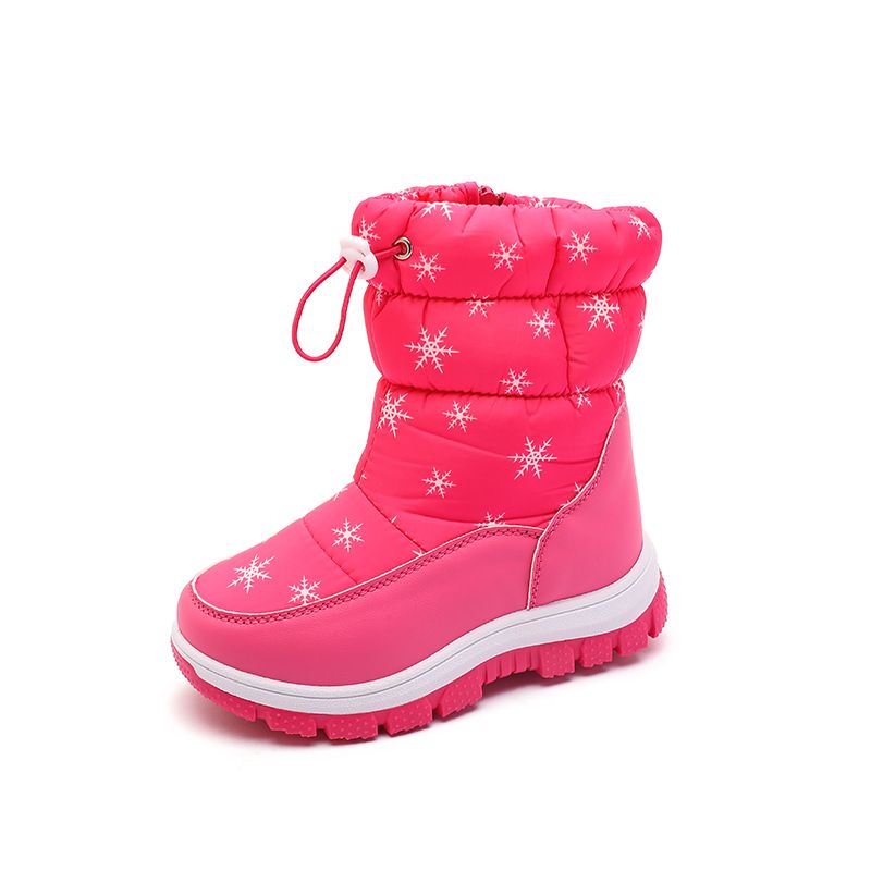 Kid Winter Warm Fur Snow Boots Children Black Furry Shoes Kidsnest Girls Boys Non-slip Waterproof Kids Footwear Child Boots Toddler Baby Shoes Pink Si
