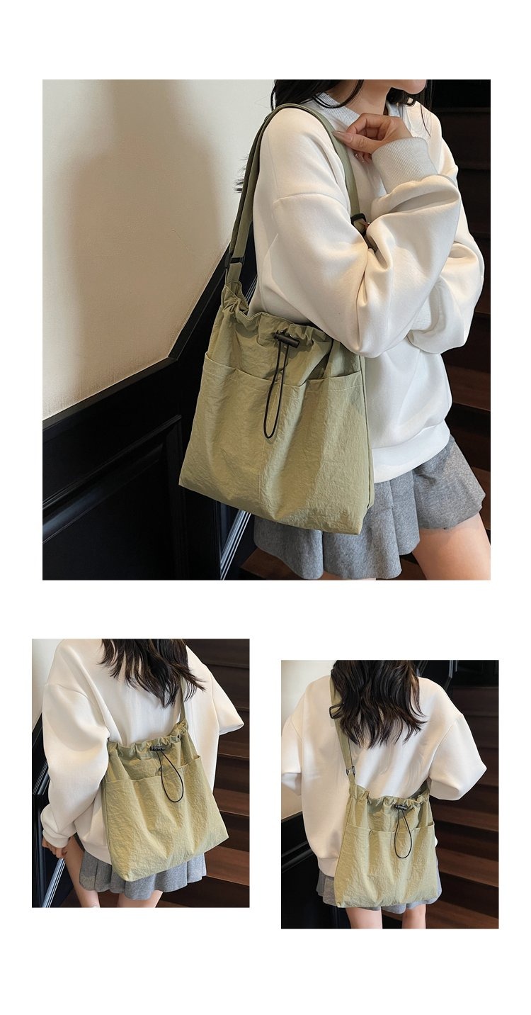nylon cloth summer 2025 womens shoulder bag onesize tote bag drawstring