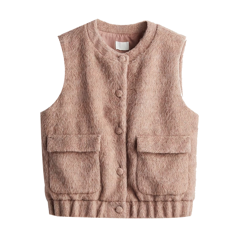 Lamb fleece vest for warmth, double-sided plush camisole vest for both inside and outside wear