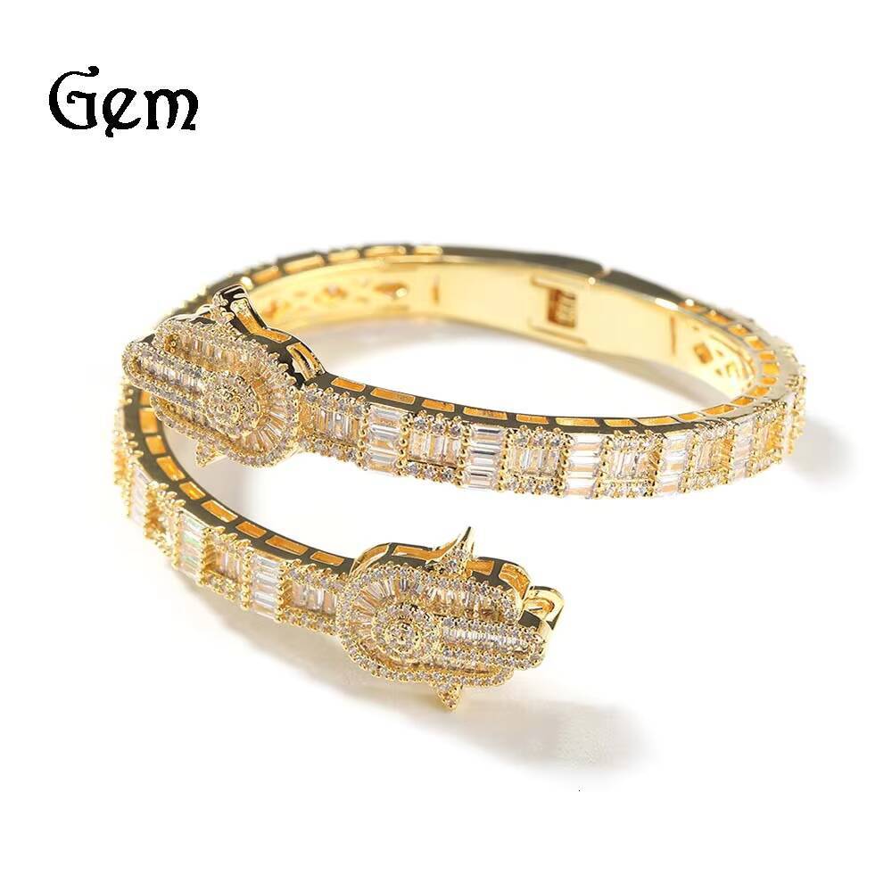 Cross-Border Fashion Fatima Hand Men's Personalized Zircon Palm Bracelet Hip-Hop New Style Jewelry
