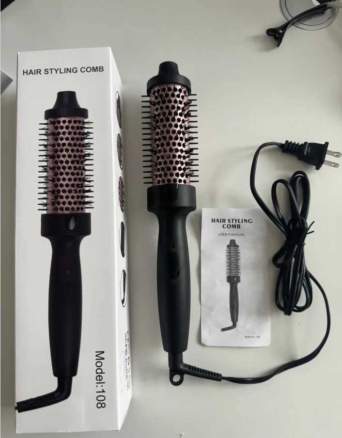Fluffy Curling Comb Tube for Long and Short Hair Care Electric Fluffy Curling Comb W250814