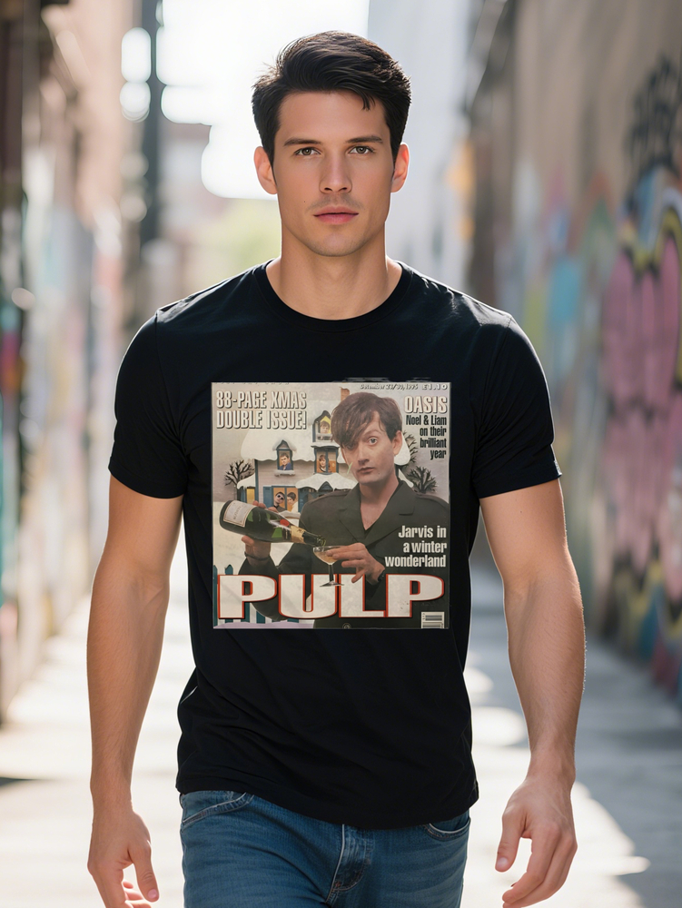 Men S Casual Pulp Graphic T Shirt Page Double Issue Exclusive Round Neck Short Sleeve Black with Colorful